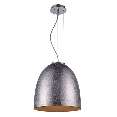 PENDENTE SONG D 40CM X 42CM  1XE27 127V / 220V PRATA