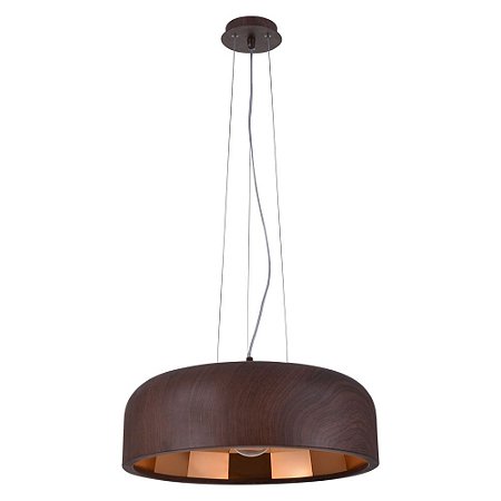 PENDENTE CLUB D 60CM X 20CM  1XE27 127V / 220V COBRE E NATURAL