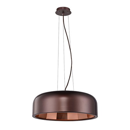 PENDENTE CLUB D 48CM X 18CM  1XE27 127V / 220V COBRE E MARROM