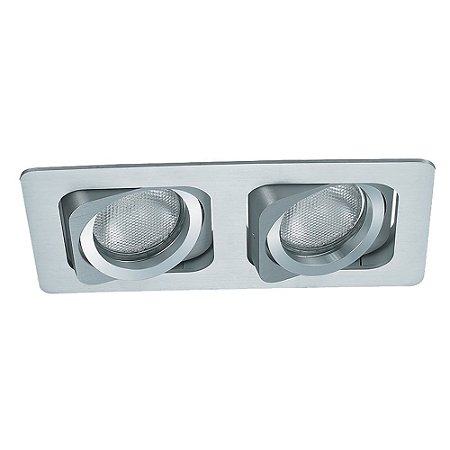 SPOT DE EMBUTIR MONET 13CM X 24CM X 2,5CM  2XE27 127V / 220V BRANCO