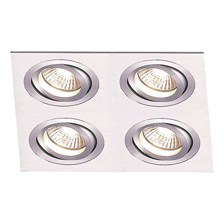 SPOT DE EMBUTIR ECCO 24CM X 24CM X 4CM  4XGU10 127V / 220V CINZA
