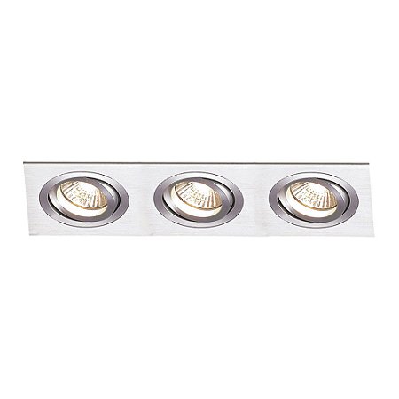 SPOT DE EMBUTIR ECCO 12CM X 36CM X 4CM  3XGU10 127V / 220V CINZA
