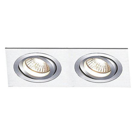 SPOT DE EMBUTIR ECCO 24CM X 12CM X 8CM  2XGU10 127V / 220V CINZA