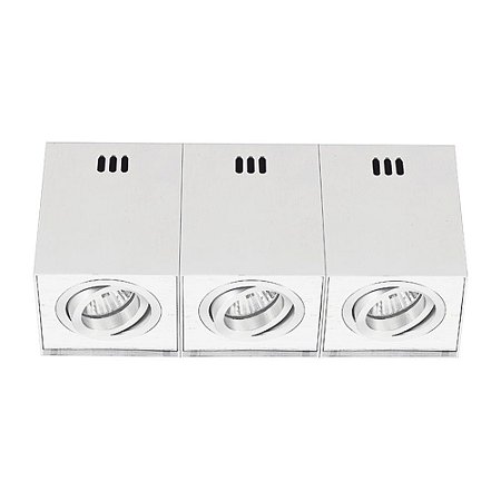 SPOT DE SOBREPOR KUBE 9,5CM X 29CM X 10,5CM  3XGU10 127V / 220V BRANCO