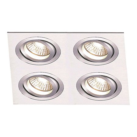 SPOT DE EMBUTIR ECCO 17CM X 17CM X 5,8CM  4XGU10 127V / 220V CINZA