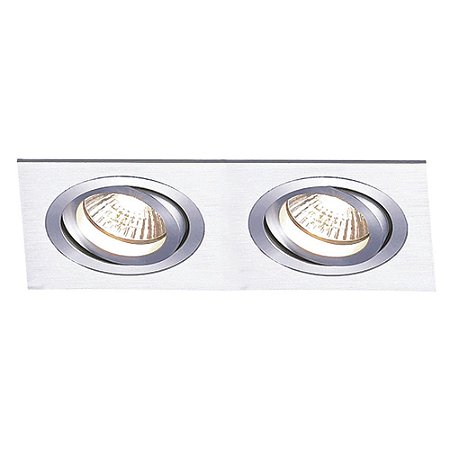 SPOT DE EMBUTIR ECCO 17CM X 9CM X 5,8CM  2XGU10 127V / 220V CINZA