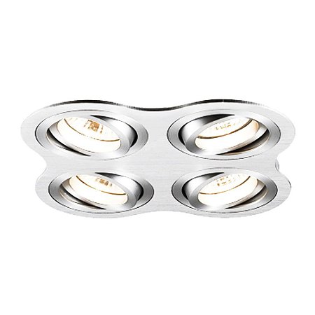 SPOT DE EMBUTIR OUSE 17,2CM X 17,2CM X 5,8CM  4XGU10 127V / 220V ESCOVADO