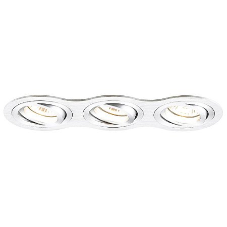 SPOT DE EMBUTIR OUSE 9CM X 5,8CM X 25,4CM  3XGU10 127V / 220V BRANCO