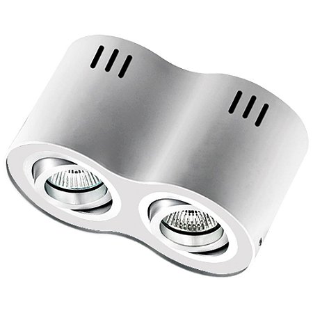 SPOT DE SOBREPOR KUBE 9,5CM X 18CM X 11CM  2XGU10 127V / 220V ESCOVADO