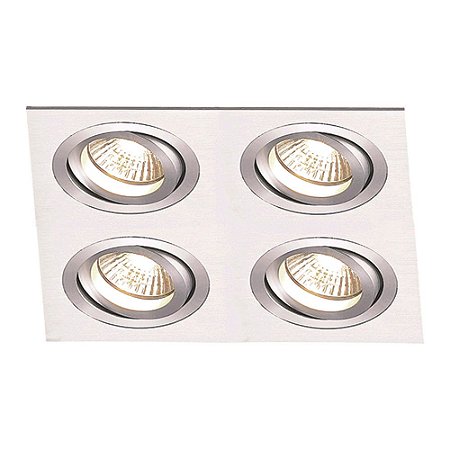 SPOT DE EMBUTIR ECCO 34CM X 34CM X 12CM  4XE27 127V / 220V PRATA