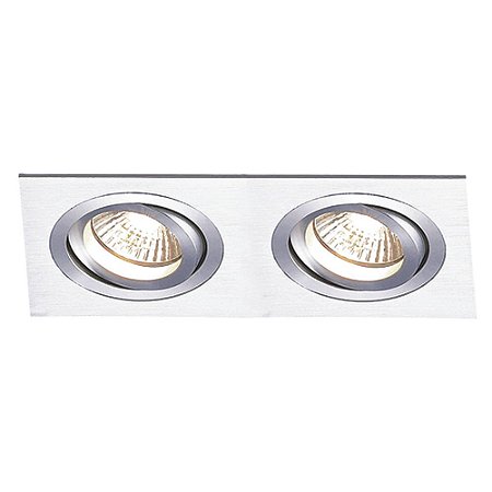 SPOT DE EMBUTIR ECCO 17CM X 12CM X 35CM  2XE27 127V / 220V PRATA