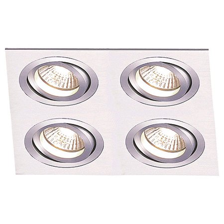SPOT DE EMBUTIR ECCO 34CM X 34CM X 5CM  4XGU10 127V / 220V PRATA