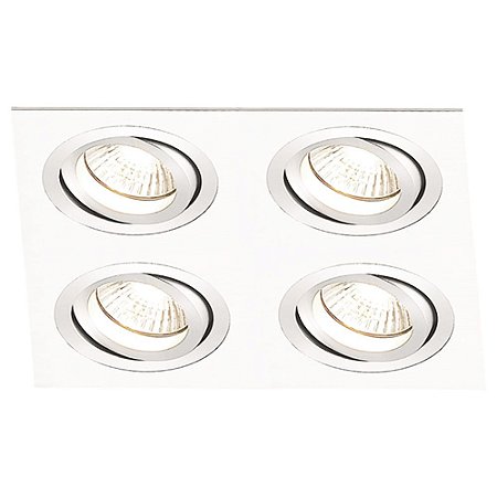 SPOT DE EMBUTIR ECCO 15CM X 15CM X 2,5CM  4XGU10 127V / 220V BRANCO