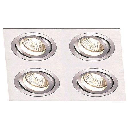 SPOT DE EMBUTIR ECCO 15CM X 15CM X 2,5CM  4XGU10 127V / 220V PRATA