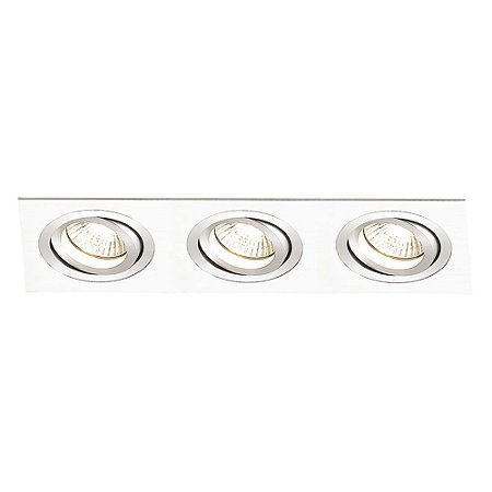 SPOT DE EMBUTIR ECCO 7,5CM X 22CM X 3CM  3XGU10 127V / 220V BRANCO
