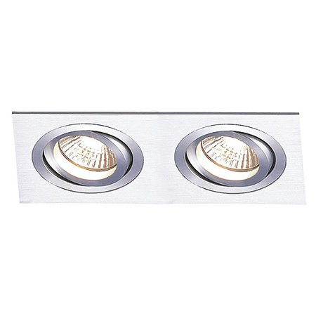 SPOT DE EMBUTIR ECCO 7,5CM X 15CM X 2,5CM  2XGU10 127V / 220V PRATA