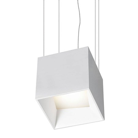 PENDENTE ARKITEK 10,5CM X 10,5CM X 10CM  1 X LED 9W 127V / 220V BRANCO