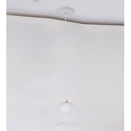 PENDENTE LAMP D 38CM X 33CM  1XG9 127V / 220V BRANCO