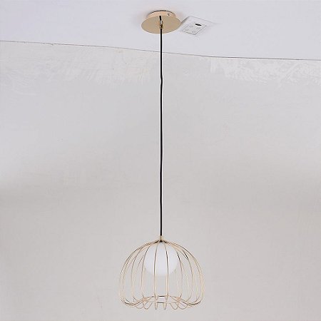 PENDENTE LAMP D 38CM X 33CM  1XG9 127V / 220V FRENCH GOLD E BRANCO