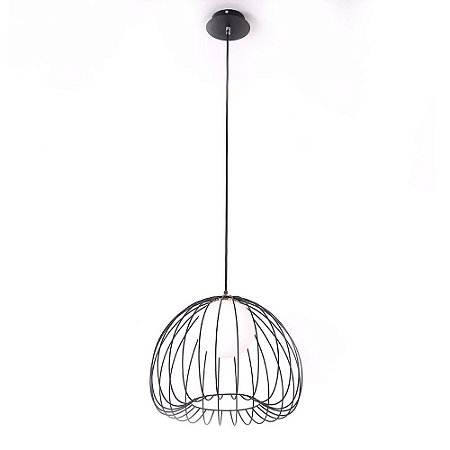 PENDENTE LAMP D 38CM X 33CM  1XG9 127V / 220V PRETO E BRANCO