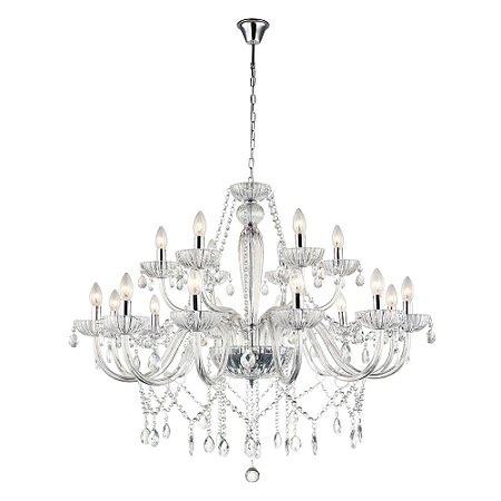 LUSTRE ANJOU CROMADO E TRANSP (D)82CM (A)100CM  18XE14 720W