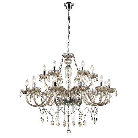 LUSTRE ANJOU CROMADO E CHAMPAGNE (D)82CM (A)100CM  18XE14 720W