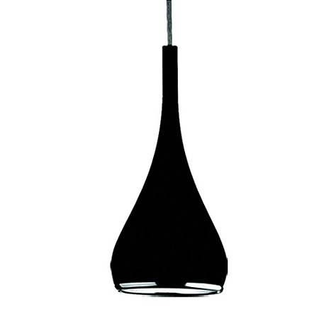 PENDENTE KON D 20CM X 51CM  1XE27 127V / 220V PRETO
