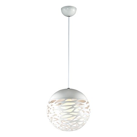PENDENTE LYNX D 30CM   1XE27 127V / 220V BRANCO