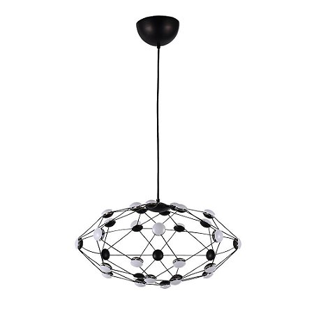 PENDENTE ELLIPSIS D 53CM X 29CM  32 X LED 0,45W PRETO