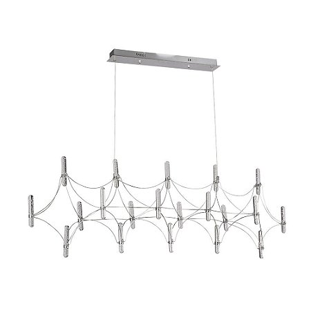 PENDENTE JUN 121CM X 30CM X 41CM  20 X LED 0,8W CROMADO E TRANSP