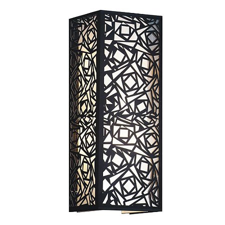 ARANDELA METAL E TECIDO 22CM X 20CM X 60CM  2XE27 127V / 220V BRANCO E PRETO