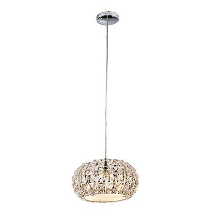 PENDENTE VIENNA D 26CM X 14CM  3XG9 127V / 220V CROMADO E TRANSP