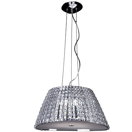 PENDENTE VIENNA D 51CM X 24CM  6XG9 127V / 220V CROMADO E TRANSP