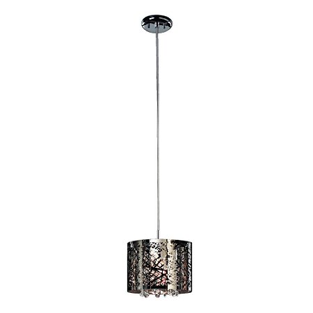 PENDENTE VIVACE D 20CM X 15CM  1XG9 127V / 220V CROMADO E TRANSP