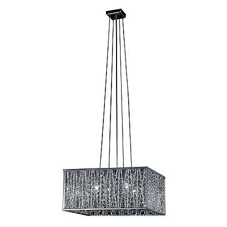 PENDENTE ADAGIO 41CM X 41CM X 21CM  4XG9 127V / 220V CROMADO E TRANSP