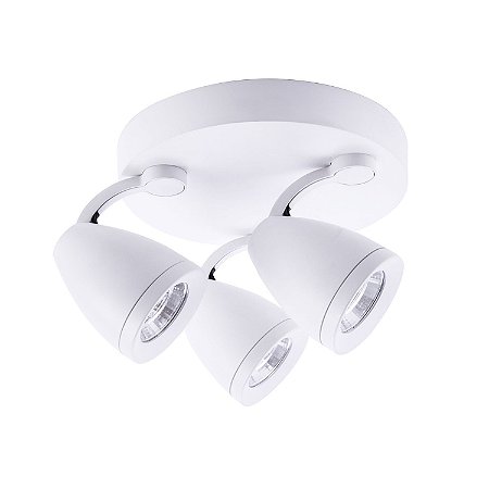 SPOT DE SOBREPOR GIRO D 21CM X 16CM  3XGU10 127V / 220V BRANCO