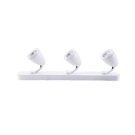 SPOT DE SOBREPOR GIRO 57CM X 6CM X 17CM  3XGU10 127V / 220V BRANCO