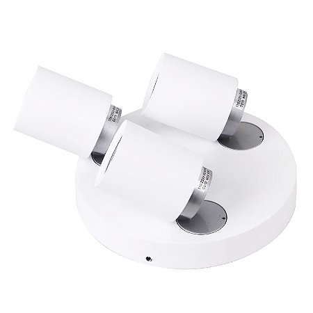SPOT DE SOBREPOR SPIN D 21CM X 13CM  3XGU10 127V / 220V BRANCO