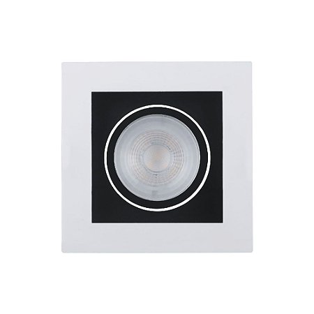 SPOT DE EMBUTIR POLI 10,2CM X 10,2CM X 5,3CM 2700 K DICROICA BRANCO E PRETO