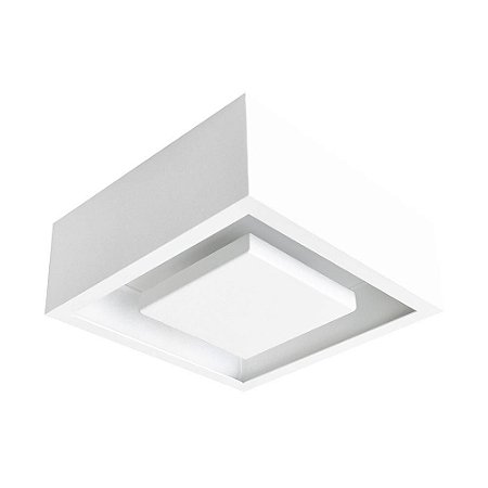 PLAFON HIDE 22CM X 22CM X 8,5CM 3000 K LED BRANCO