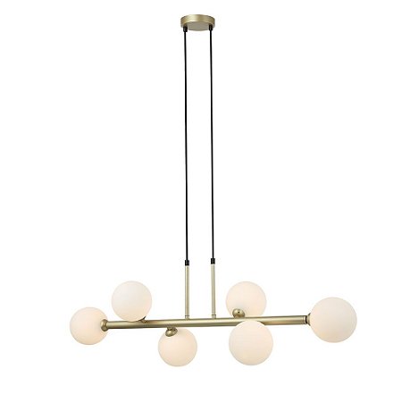 PENDENTE ABAPORU DOURADO E BRANCO (C)92CM (L)30CM (A)23CM  6XG9 150W