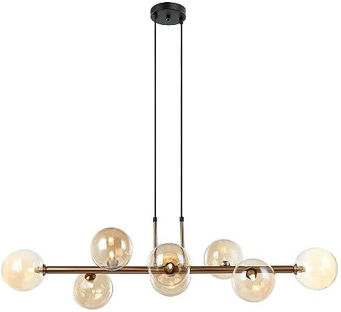 PENDENTE ABAPORU BRONZE E CHAMPAGNE (C)34CM (L)110CM (A)28CM  8XG9 200W