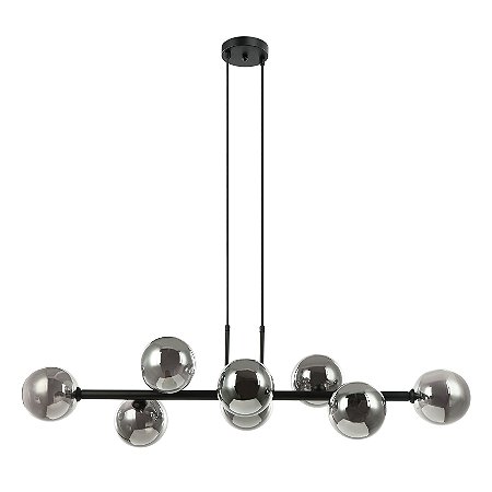 PENDENTE ABAPORU PRETO E FUME (C)34CM (L)110CM (A)28CM  8XG9 200W