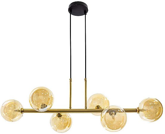 PENDENTE ABAPORU BRONZE E CHAMPAGNE (C)31CM (L)95CM (A)28CM  6XG9 150W