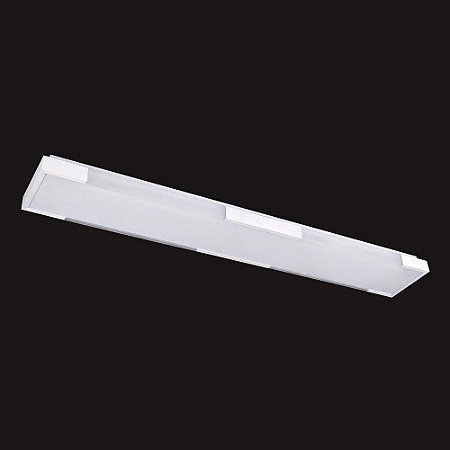 PLAFON ALUMINIO, ACRILICO E VIDRO 128CM X 15CM X 8CM  2XT8 127V / 220V BRANCO