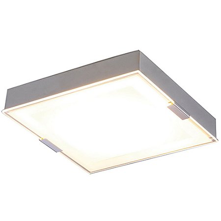 PLAFON METAL/VIDRO 25CMX25CMX8CM LED 12W - PR/BR