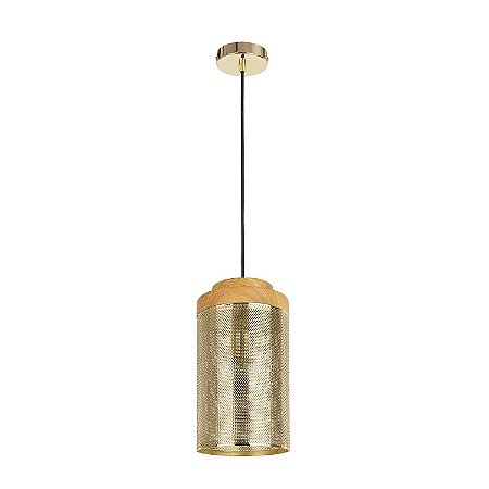 PENDENTE TELINHA D 15CM X 28CM  1XE27 127V / 220V BRONZE E NATURAL