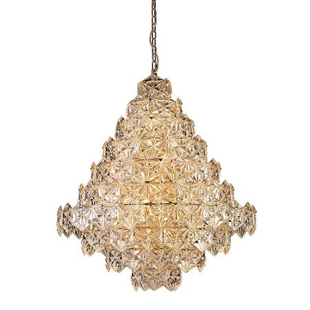 LUSTRE ZARA D 80CM X 95CM  17XE14 127V / 220V COBRE E TRANSP