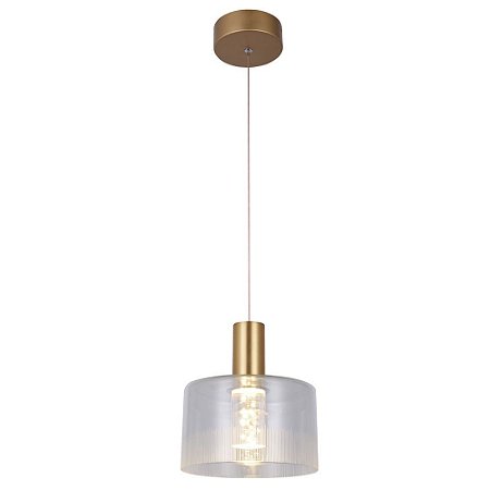 PENDENTE POTÍ D 20CM X 22CM  1 X LED 5W FRENCH GOLD E TRANSP