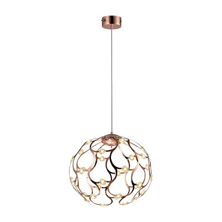 PENDENTE SPHER D 40CM X 37CM  30 X LED 0,8W 127V / 220V ROSE E TRANSP